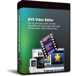 Avs Video Editor V9.9.4.412 Incl Patch - Khanpc 5 Box Packaging Of Avs Video Editor Software By Khanpc. The Front Of The Box Shows The Interface With Editing Tools And Features Highlighted, Such As Trimming, Cutting, Merging, And Rotating Videos. An Image Of A Camera And Video Frames Is Also Displayed. Includes A Special Patch For Additional Features.