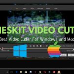 Screenshot Of Tuneskit Video Cutter Software Interface Showing A Video In The Editing Timeline. The Text On Screen Reads &Quot;Tuneskit Video Cutter&Quot; And &Quot;Best Video Cutter For Windows And Mac.&Quot; Windows And Apple Logos Are Displayed At The Bottom, Subtly Underscoring Its Cross-Platform Proficiency.