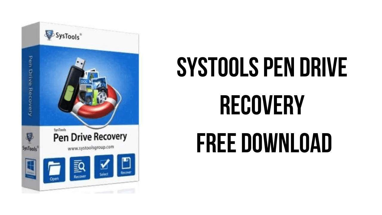Systools Pen Drive Recovery V16.2 (X64) + Crack 1 Image Of A Product Box For Systools Pen Drive Recovery V16.2 Software. The Box Features Visuals Of A Usb Drive And A Circular Arrow Symbol, With Icons Labeled Open, Recover, Select, And Format. Text Beside The Box Reads: &Quot;Systools Pen Drive Recovery Free Download.